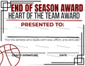 End of Season Awards  **PERSONALIZED**