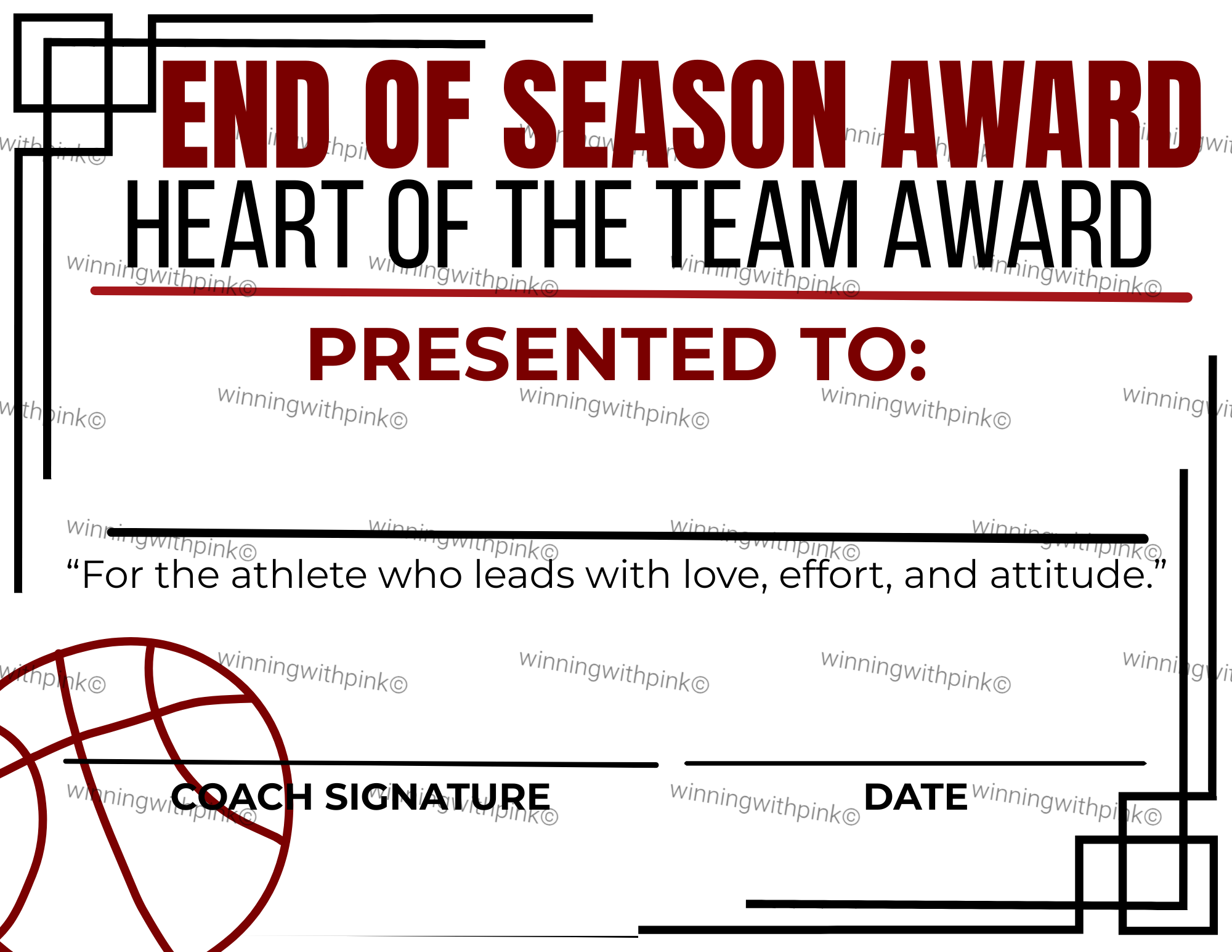 End of Season Awards  **PERSONALIZED**